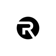 Initials Letter R logo in the circle. Logo icon design template