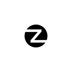 Initials Letter Z logo in the circle. Logo icon design template