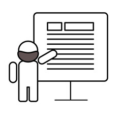 Teacher and lecturer wear mask, vector illustration of life after new normal, warning to prevent disease transmission, can be used for logos, mascots, websites etc.