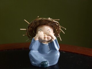 See No Evil Buddhist Monk Figurine