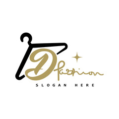 illustration of minimalist botique logo design . the elegant hanger icon