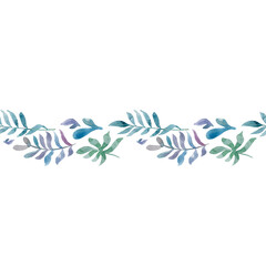 Floral seamless border. Decorative swirls and flowers pattern. Design for frames, tape, ribbon.