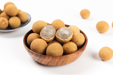 longan. fresh longan isolated on white background