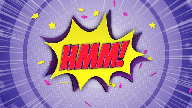 HMM Comic Text Animation, with Alpha Matte, Loop, 4k
