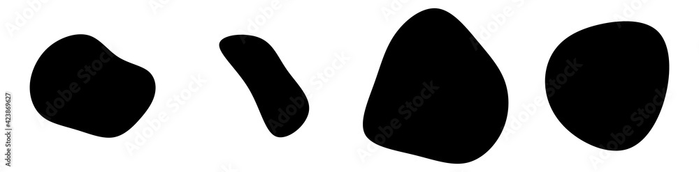 Poster random blotch, inkblot. organic blob, blot. speck shape.splat, fleck graphic. drop of liquid, fluid.