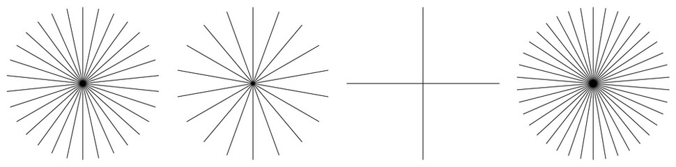 Radial, radiating, converging lines. Circular lines geometric element