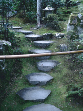 日本庭園の石段