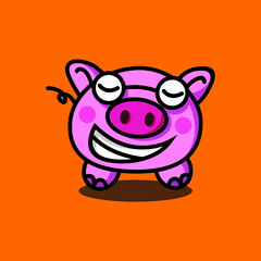 The adorable smiling pig mascot.