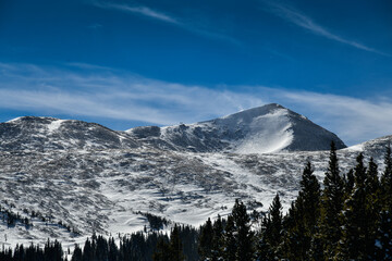 Fototapeta na wymiar Breckenridge ski resort in winter time with snow in the Colorado Rocky .Mountains