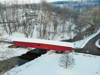 Jackson's Saw Mill Covered Bridge located in the countryside of Amish Lancaster County, PA