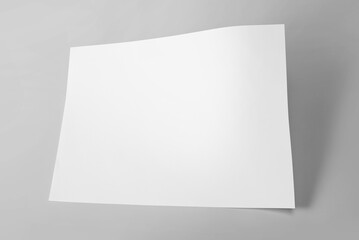 Blank landscape A4 isolated on grey background