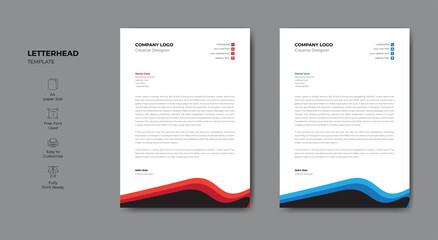 Elegantcorporate abstractbusiness letterheadtemplate design.