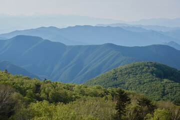 美ヶ原高原から眺める上田地域の風景