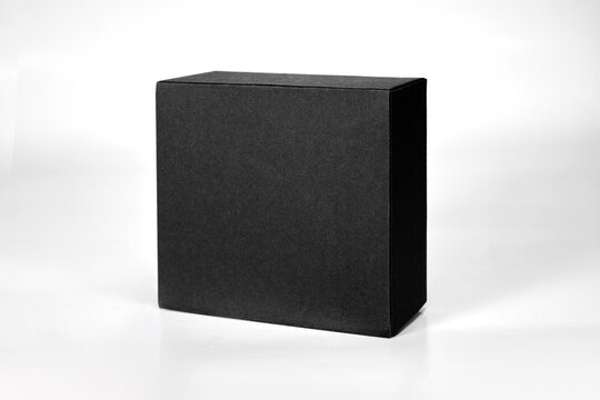 Square black box isolated on white background