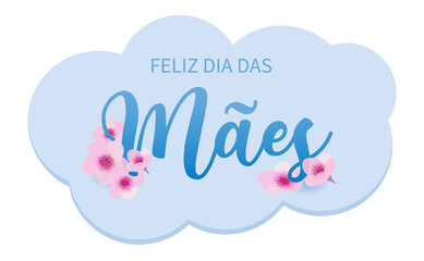 Happy Mother's day vector in Portuguese language