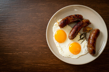 double fried egg with pork sausage