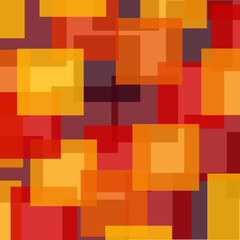 Composición abstracta de cuadros y rectángulos en colores cálidos