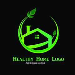 Healthy Home Home Vector Logo. Template design of a tree and a house made of simple strokes. it is good to symbolize property or real estate business.