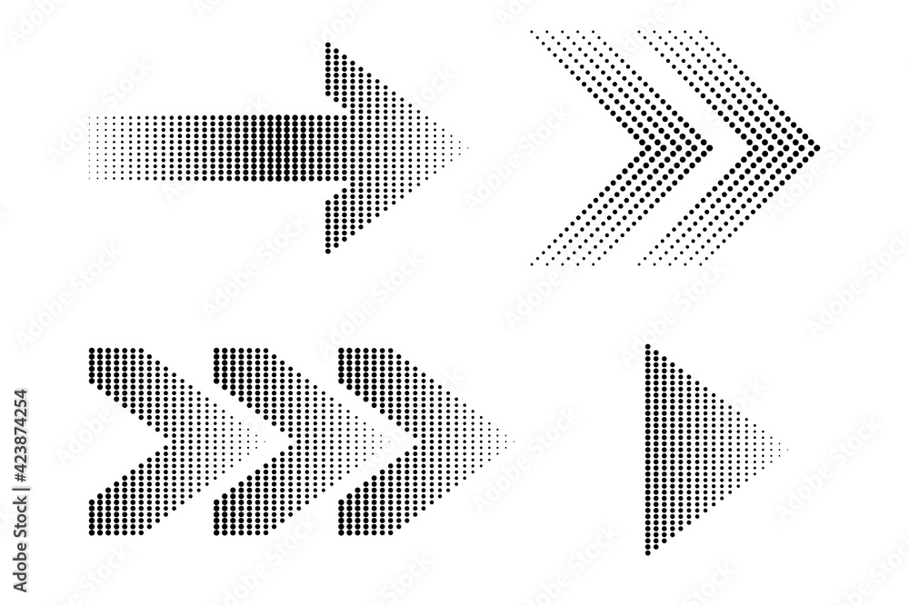 Poster banner with dots arrows. arrow icon. vector graphic. overlay effect. fade abstract pattern. stock im
