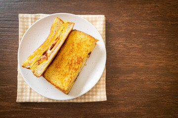 French toast ham bacon cheese sandwich