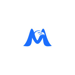 letter M eagle head icon logo vector