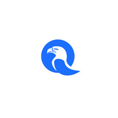 letter q eagle head icon logo vector