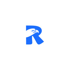 letter r eagle head icon logo vector