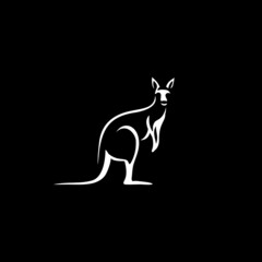 kangaroo line logo icon designs vector