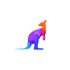 Logotype kangaroo design vector with gradient color.