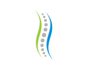 Healthy spine with dot vector illustration logo