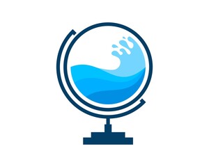 Simple globe with beach wave inside