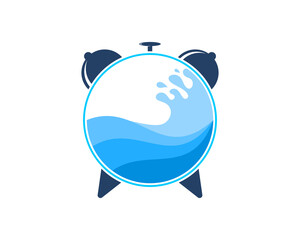 Combination washing water with clock alarm shape