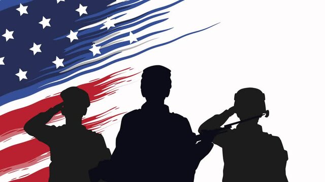 happy memorial day soldiers silhouettes in usa flag