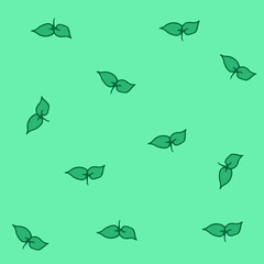 Fototapeta na wymiar green leaf on green background. hand drawn vector. leaf icon. vector illustration. nature background. doodle art for wallpaper, backdrop, fabric, textile, wrapping paper and gift, fashion motif. 