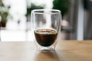 black coffee in glass