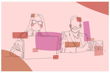 Office Situation Background Vector