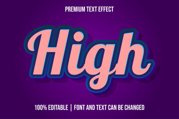 High, Pink Style Editable Premium Text Effect