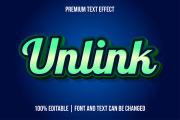 Obraz premium Unlink Green Style Editable Premium Text Effect