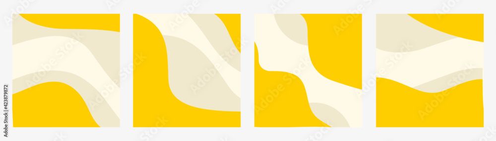 Poster set of banner or cover design background. trendy ​liquid wavy shapes composition for text space desi