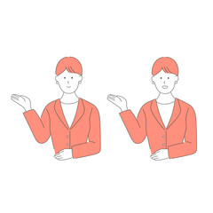 案内をする女性のイラスト