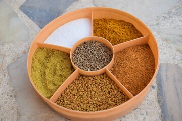 Indian Garam masala powder and colourful spices