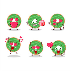 Cocopandan donut cartoon character with love cute emoticon