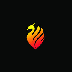 Luxury adn abstract Phoenix Logo Concept Stock Vector illustration

