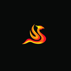 Luxury adn abstract Phoenix Logo Concept Stock Vector illustration
