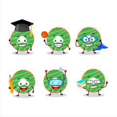 School student of cocopandan donut cartoon character with various expressions
