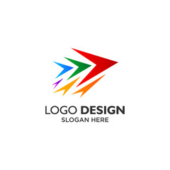 Fototapeta na wymiar abstract arrows logo design for business and airways