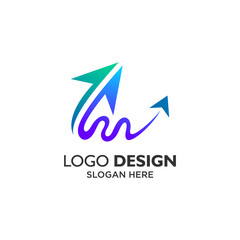 flexible arrow logo design for business