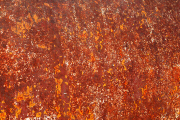 Fototapeta premium Old cracked paint on rusty metal. Cyberpunk grunge wall.