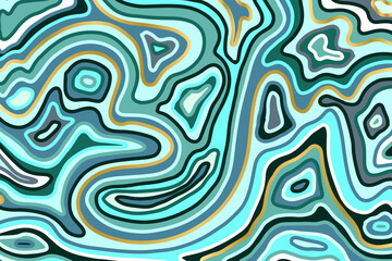 Fototapeta na wymiar Abstract blue and gold pattern. Agate slice ripple texture imitation. Vector illustration.