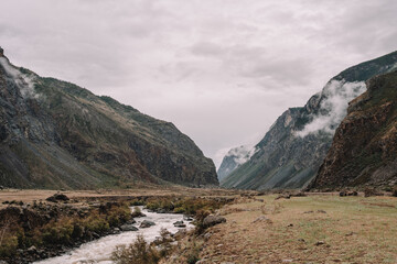 Altai mountains in Chulyshman river valley	